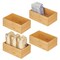 mDesign Bamboo Stackable Kitchen Drawer Organizer Tray, 4 Pack - Natural
